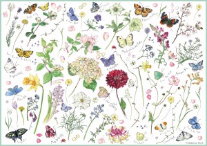 Otter House: Flowers and Butterflies (1000) legpuzzel