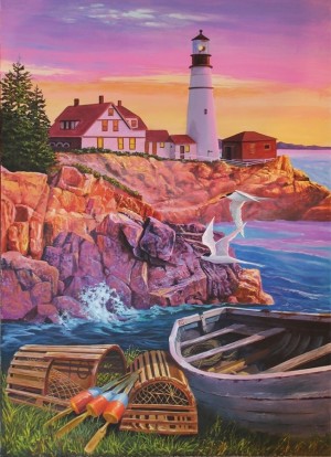 Cobble Hill: Lighthouse Cove - Easy Handling (275XXL) verticale puzzel