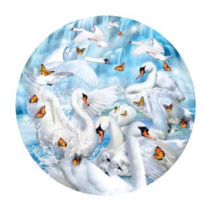 SunsOut: Swan Waterfall (1000) ronde puzzel