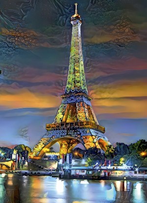 Bluebird: Eiffel Tower at Sunset (1000) verticale puzzel