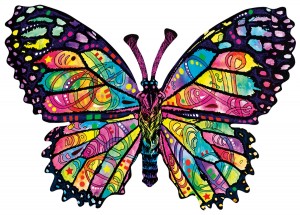 SunsOut: Stained Glass Butterfly (1000) shaped puzzel