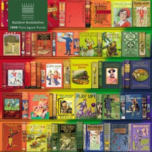 Flame Tree: Rainbow Bookshelves (1000) verticale puzzel