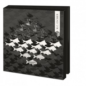Bekking en Blitz: Kaartenmap Escher - 10 wenskaarten (zwart)