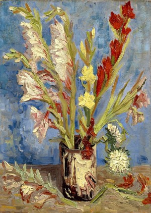 Enjoy: Vase with Gladioli and Chinese Asters (1000) verticale puzzel