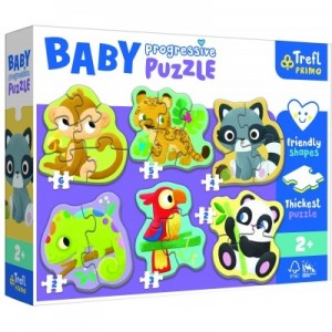 Trefl: Baby Puzzle Exotic Animals 6in1 (2/3/4/5/6) kinderpuzzels