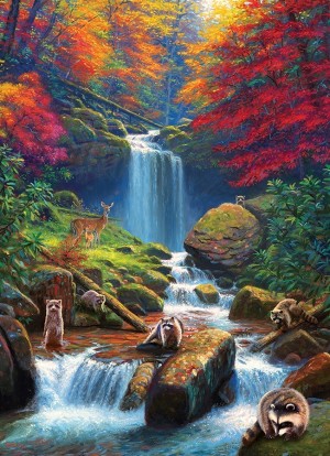Cobble Hill: Mystic Falls in Autumn (1000) verticale puzzel