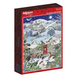 Alipson: Village on a Winter Night (500) verticale kerstpuzzel