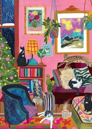 Pieces and Peace: Cozy Cats (1000) verticale puzzel