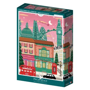 Pieces & Peace: Christmas in London (1000) verticale puzzel