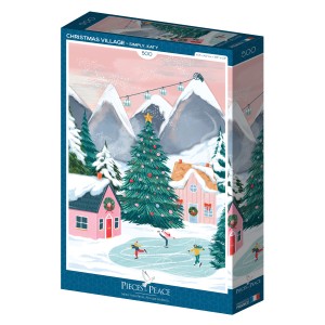 Pieces & Peace: Christmas Village (500) verticale puzzel