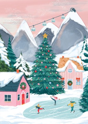 Pieces & Peace: Christmas Village (500) verticale puzzel