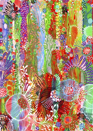 Enjoy: Floral Curtain (1000) verticale puzzel