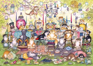 gibsons mad catter's tea party legpuzzel