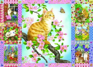 Cobble Hill: Blossoms and Kittens Quilt (1000) legpuzzel