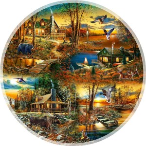 SunsOut: Cabins in the Woods (1000) ronde puzzel