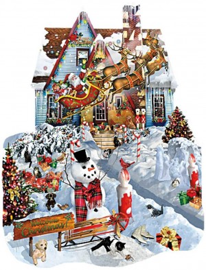 SunsOut: Christmas at our House (1000) shaped puzzel