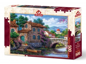 Art Puzzle: Canal with Flowers (500) legpuzzel