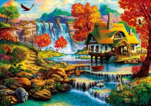 Bluebird: Country House by the Water Fall (1000) legpuzzel