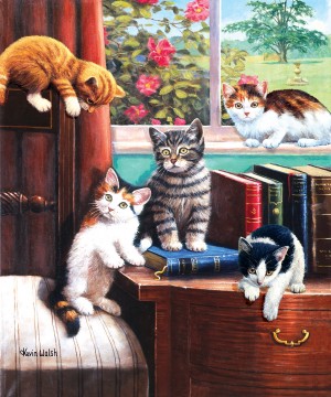 SunsOut: Playtime in the Study - Kevin Walsh (1000) kattenpuzzel