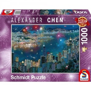 Schmidt: Alexander Chen - Vuurwerk boven Hong Kong (1000) puzzel