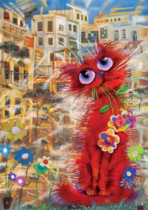 Art Puzzle: The Red Cat (260XL) kattenpuzzel