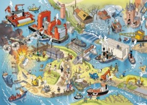 Puzzelman: Danker Jan - Waterwerken (1000) cartoonpuzzel