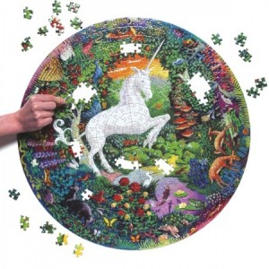 Eeboo: Unicorn Garden (500) ronde puzzel