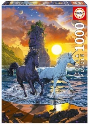 Educa: Unicorns on the Beach - Vincent Hie (1000) verticale puzzel