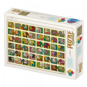 Deico: Pattern Puzzle - Elephants (1000) legpuzzel