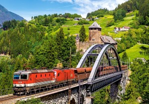 Castorland: Train on the Bridge (500) legpuzzel