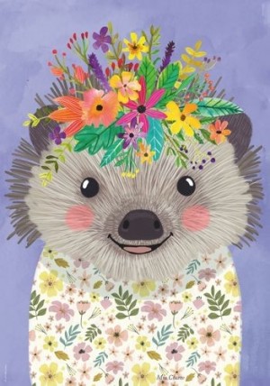 Heye: Floral Friends - Funny Hedgehog (500) verticale puzzel