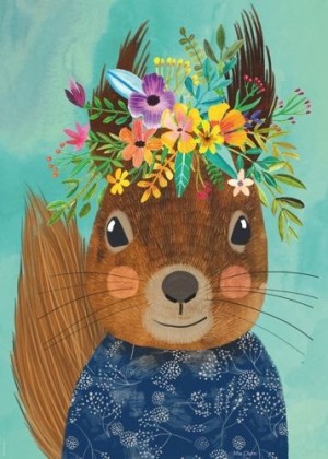 Heye: Floral Friends - Sweet Squirrel (1000) verticale puzzel