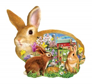 SunsOut: Springtime Bunnies (1000) shaped puzzel