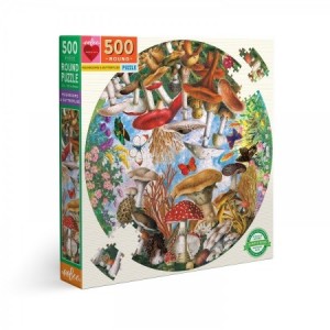 Eeboo: Mushrooms and Butterflies (500) ronde puzzel