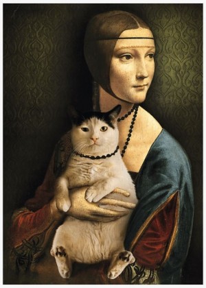 Trefl: Lady with a Cat (1000) verticale puzzel