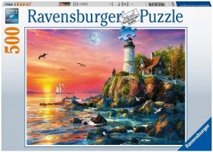 Ravensburger: Vuurtoren bij zonsondergang (500) legpuzzel
