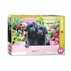 Eurographics: Black Labs in Pink Box (500XL) hondenpuzzel