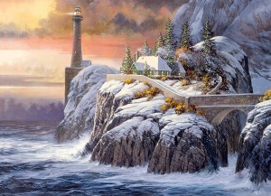Cobble Hill: Winter Lighthouse (1000) winterpuzzel