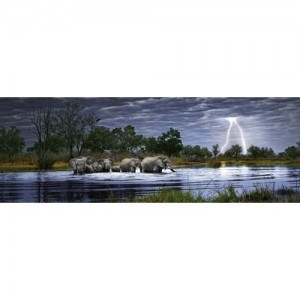 Heye: Alexander von Humboldt - Herd of Elephants (2000) panoramapuzzel