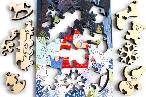 Inside Adventure: Children with Santa Claus (52) houten kerstpuzzel