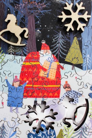 Inside Adventure: Children with Santa Claus (52) houten kerstpuzzel