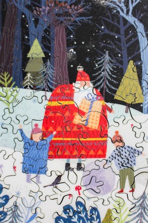 Inside Adventure: Children with Santa Claus (52) houten kerstpuzzel
