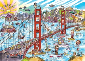 Cobble Hill: Doodletown - San Francisco (1000) cartoon puzzel