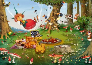 Grafika: Francois Ruyer - Witch Picknick (500) legpuzzel