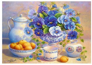 Trefl: Blue Bouquet (1000) bloemenpuzzel
