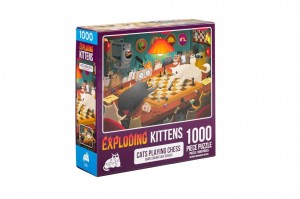 Exploding Kittens: Cats playing Chess (1000) kattenpuzzel