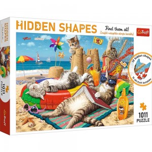 Trefl: Hidden Shapes - Cat Relaxation (1011) kattenpuzzel