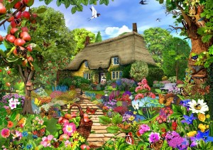 Bluebird: English Cottage Garden (1500) legpuzzel