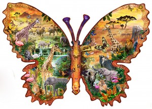 SunsOut: African Butterfly (1000) shaped puzzel