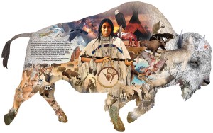 SunsOut: The White Buffalo (1000) shaped puzzel